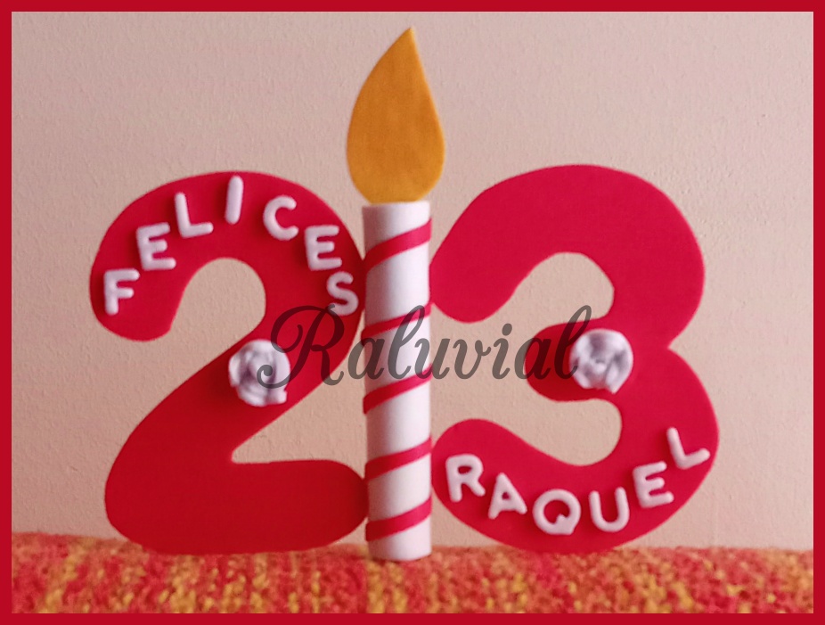 VELAS CUMPLEAÑOS PERSONALIZADAS GOMA EVA